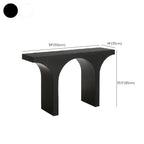 Arched Wood White Double Pedestal Console Table