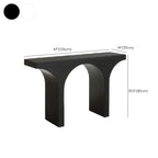 Arched Wood White Double Pedestal Console Table