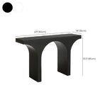 Arched Wood White Double Pedestal Console Table