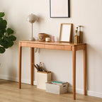 Rectangular Cherry Wood 2 Drawers Console Table