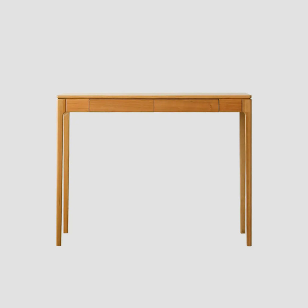 Rectangular Cherry Wood 2 Drawers Console Table