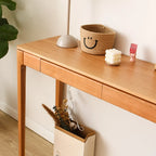 Rectangular Cherry Wood 2 Drawers Console Table