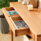 Rectangular Cherry Wood 2 Drawers Console Table