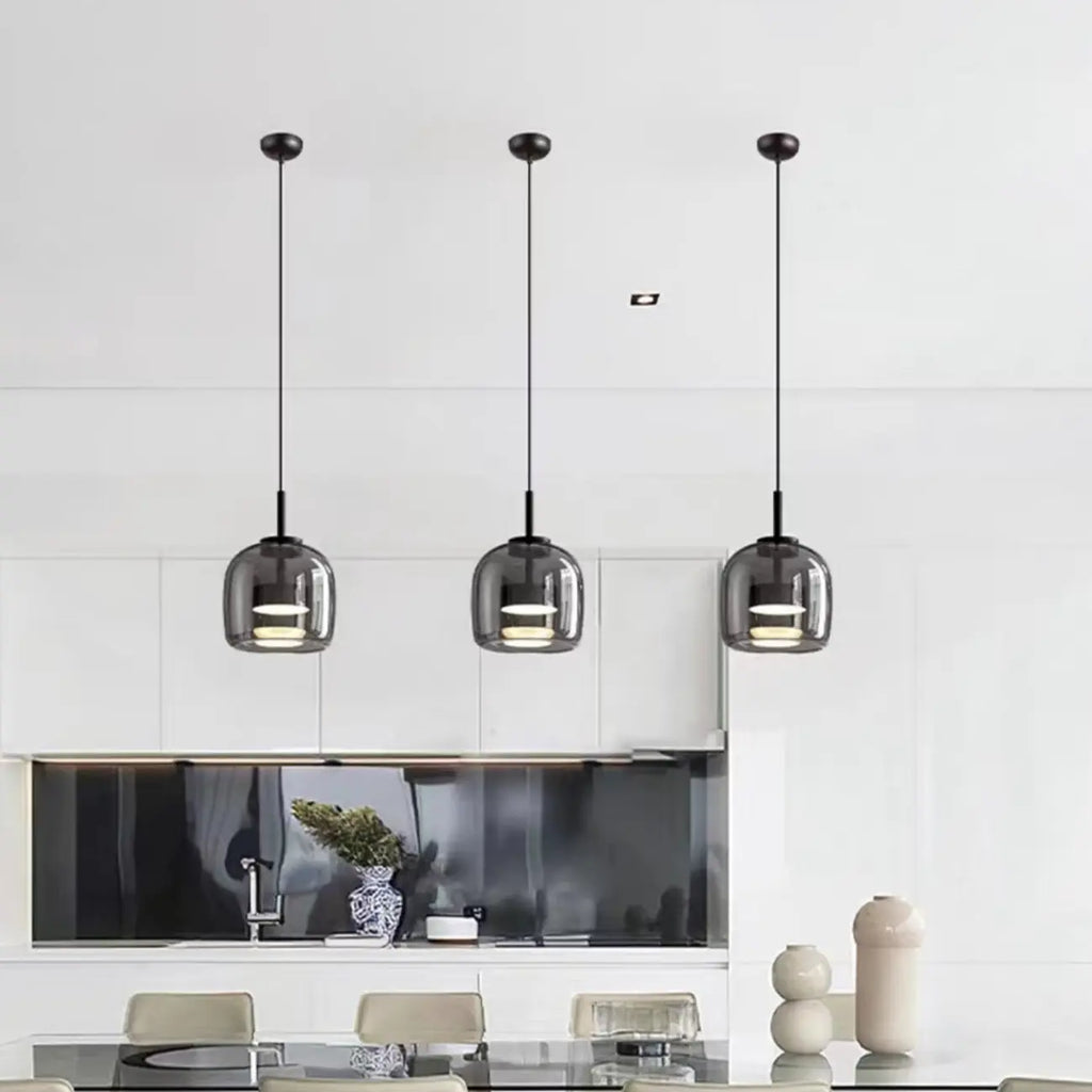 Dimmable Geometric Metal Glass LED Pendant Light