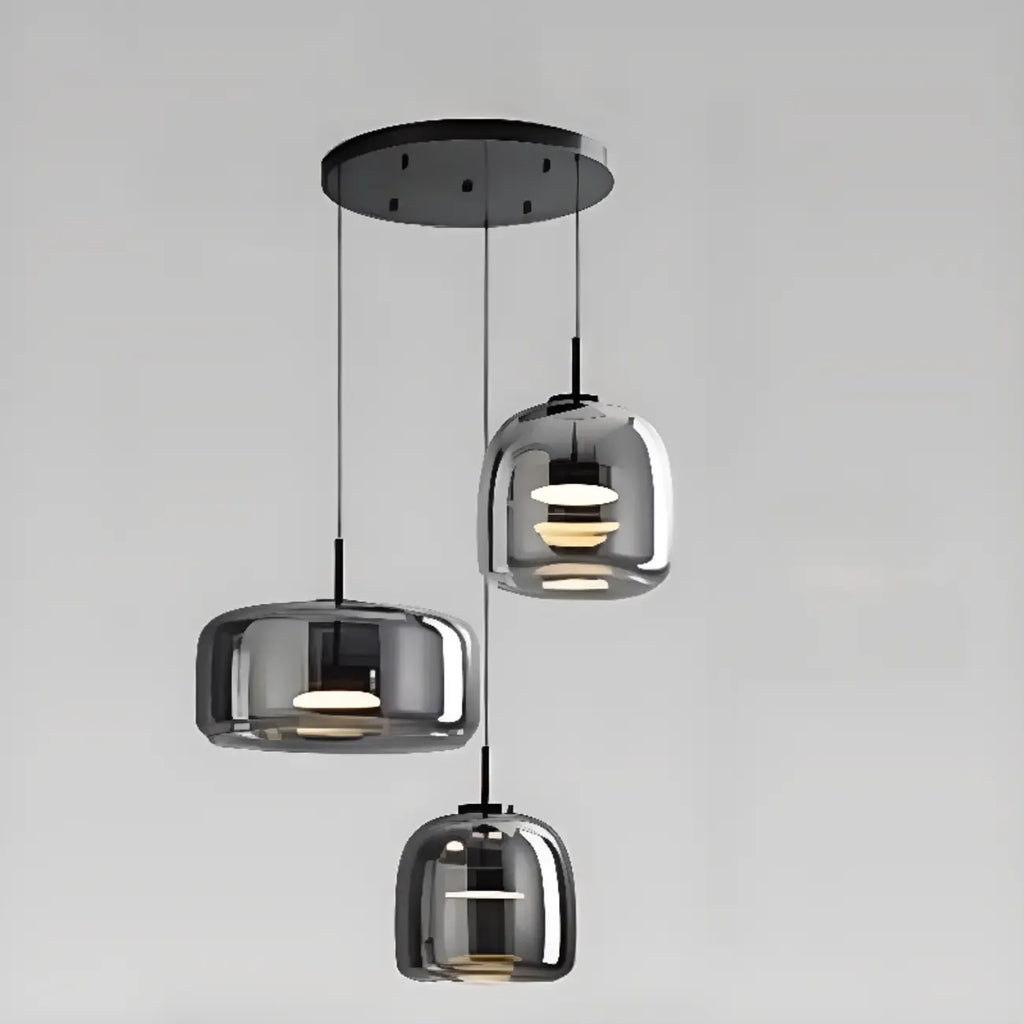 Dimmable Geometric Metal Glass LED Pendant Light