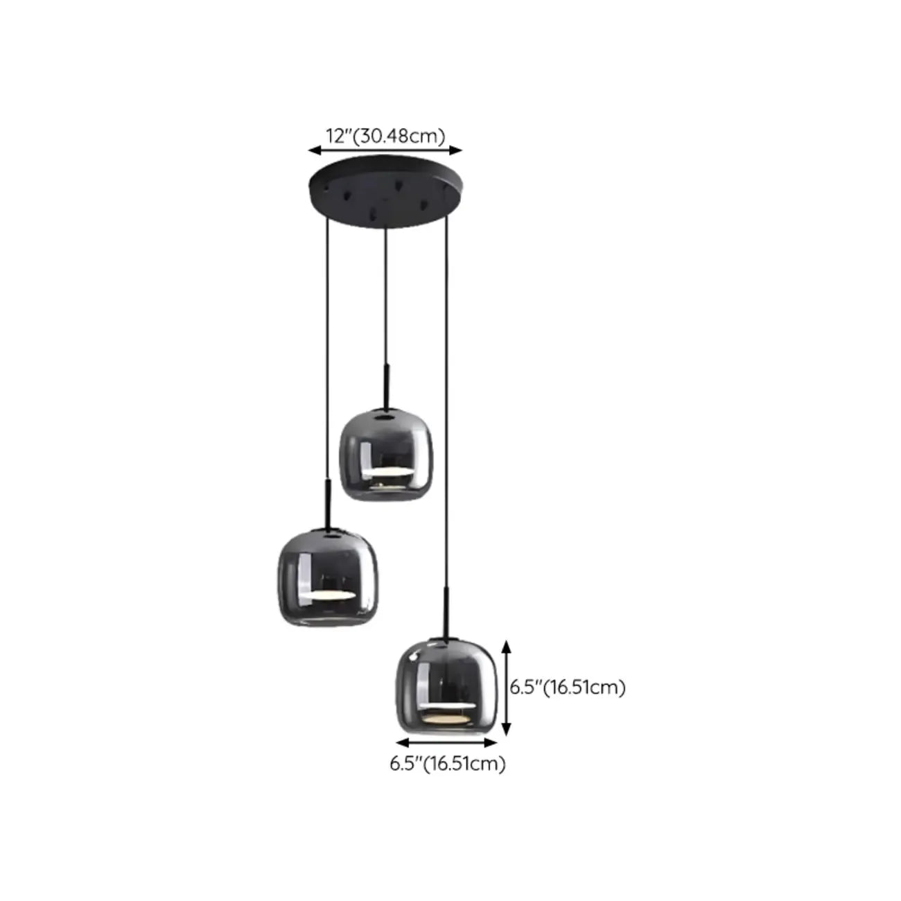 Dimmable Geometric Metal Glass LED Pendant Light