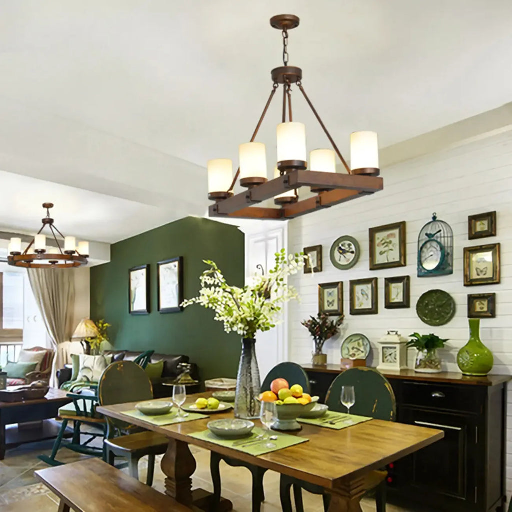 6-Light Industrial Metal Kitchen Island Pendant Lighting
