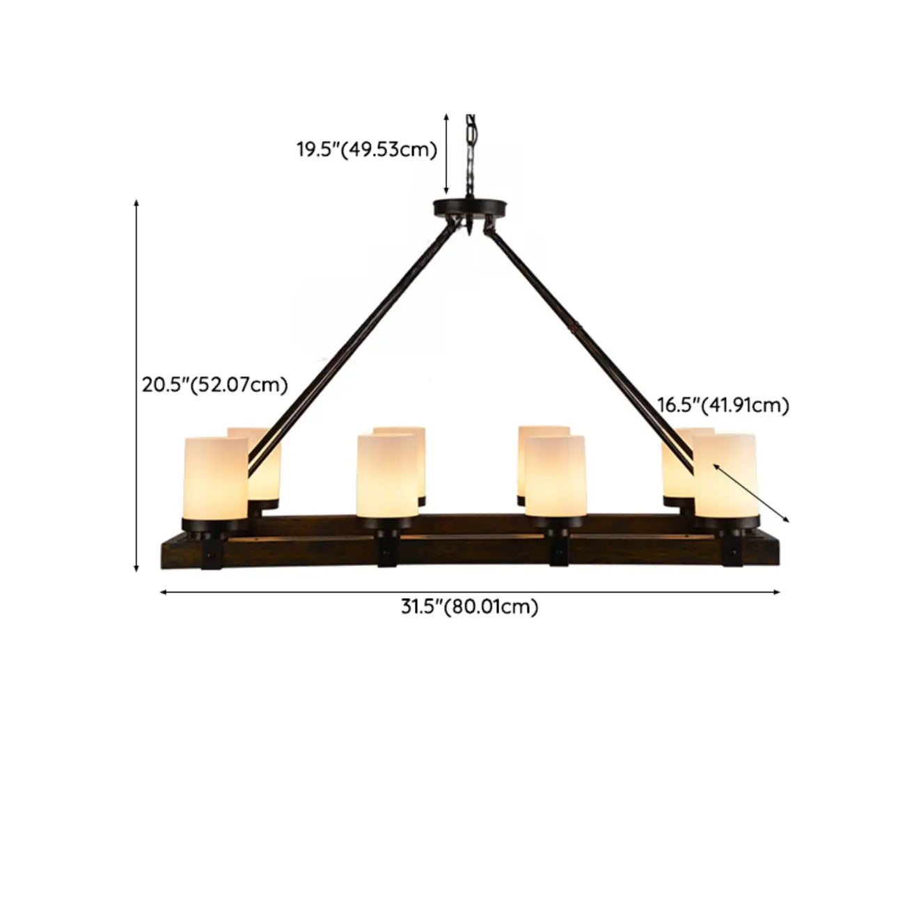 6-Light Industrial Metal Kitchen Island Pendant Lighting