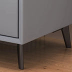 Modern white bedside table with two storage drawers