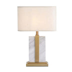 Plug-In Modern Beige and Gold Table Lamp for Bedroom