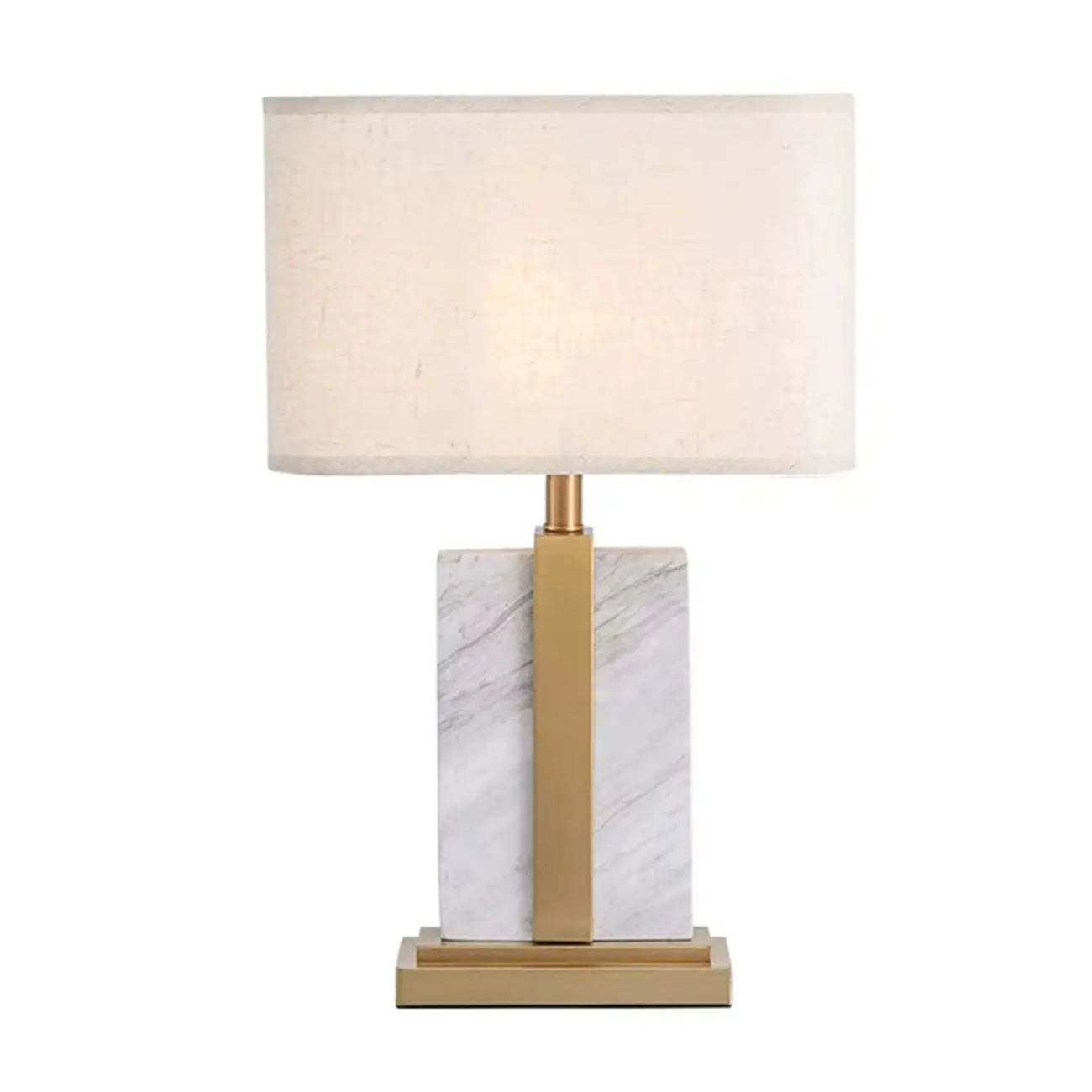 Plug-In Modern Beige and Gold Table Lamp for Bedroom
