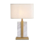 Plug-In Modern Beige and Gold Table Lamp for Bedroom