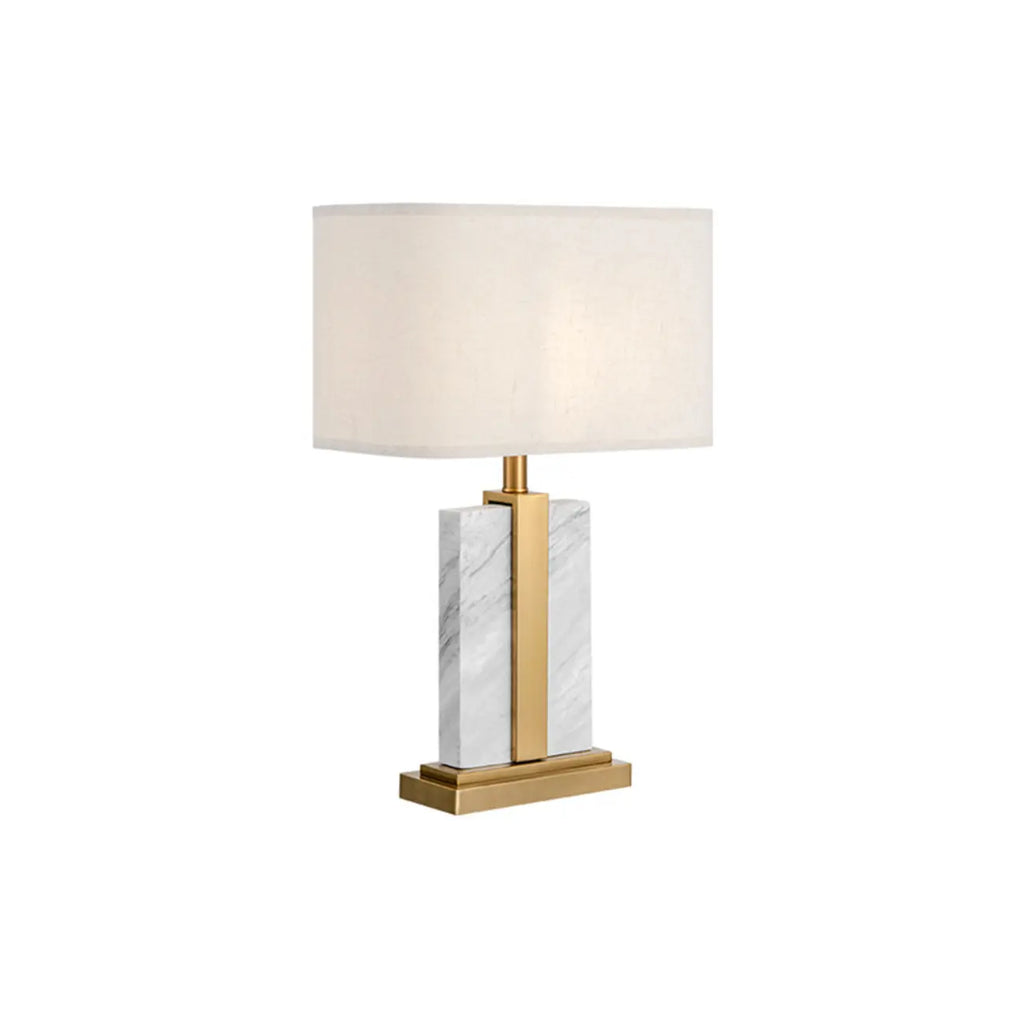 Plug-In Modern Beige and Gold Table Lamp for Bedroom