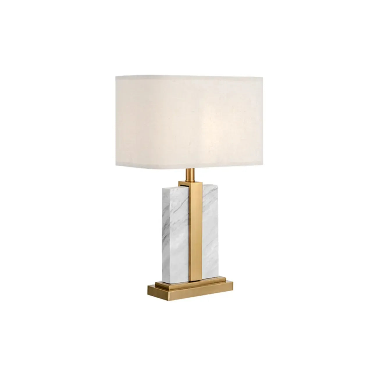 Plug-In Modern Beige and Gold Table Lamp for Bedroom