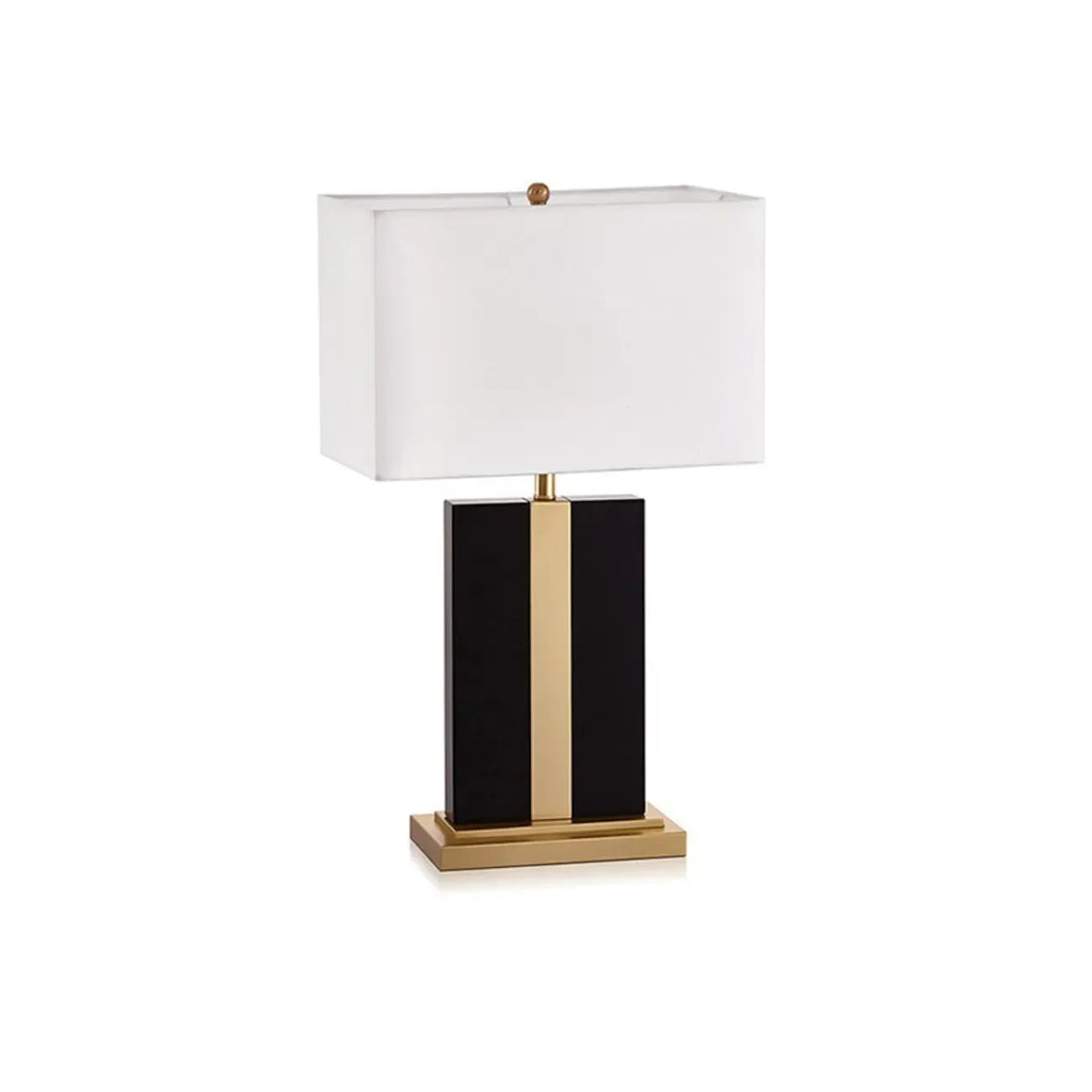 Plug-In Modern Beige and Gold Table Lamp for Bedroom