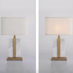 Plug-In Modern Beige and Gold Table Lamp for Bedroom
