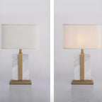 Plug-In Modern Beige and Gold Table Lamp for Bedroom