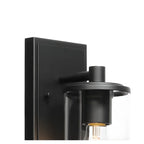 3-Light Black Clear Glass Cylinder Vanity Lights