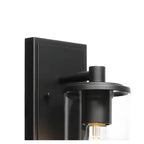3-Light Black Clear Glass Cylinder Vanity Lights