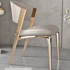 Glam Modern Low Back Faux Leather Dining Chair