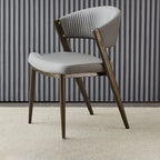 Glam Modern Low Back Faux Leather Dining Chair