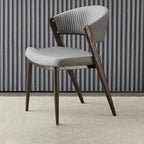 Glam Modern Low Back Faux Leather Dining Chair