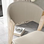 Glam Modern Low Back Faux Leather Dining Chair