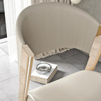Glam Modern Low Back Faux Leather Dining Chair