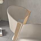 Glam Modern Low Back Faux Leather Dining Chair