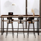 Sleek Brown Pine Shelf Storage Bar Tables