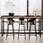 Sleek Brown Pine Shelf Storage Bar Tables