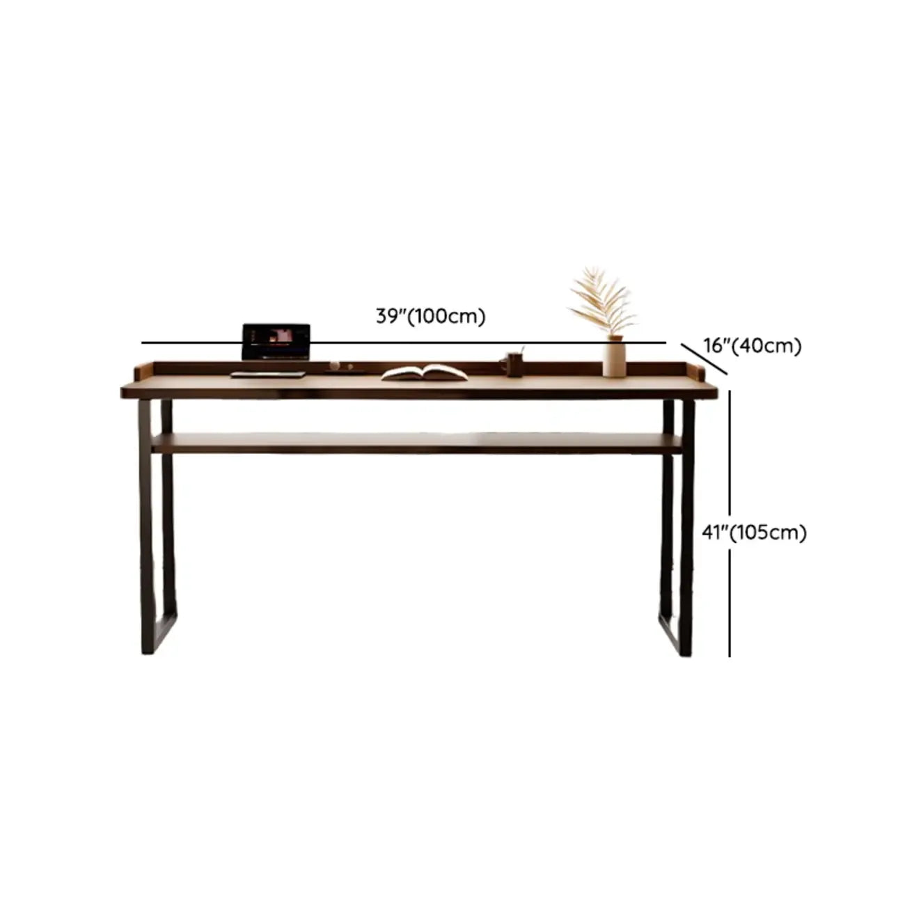 Sleek Brown Pine Shelf Storage Bar Tables