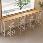 Nordic Log Wood Bar Height Table Trestle Base for Living Room