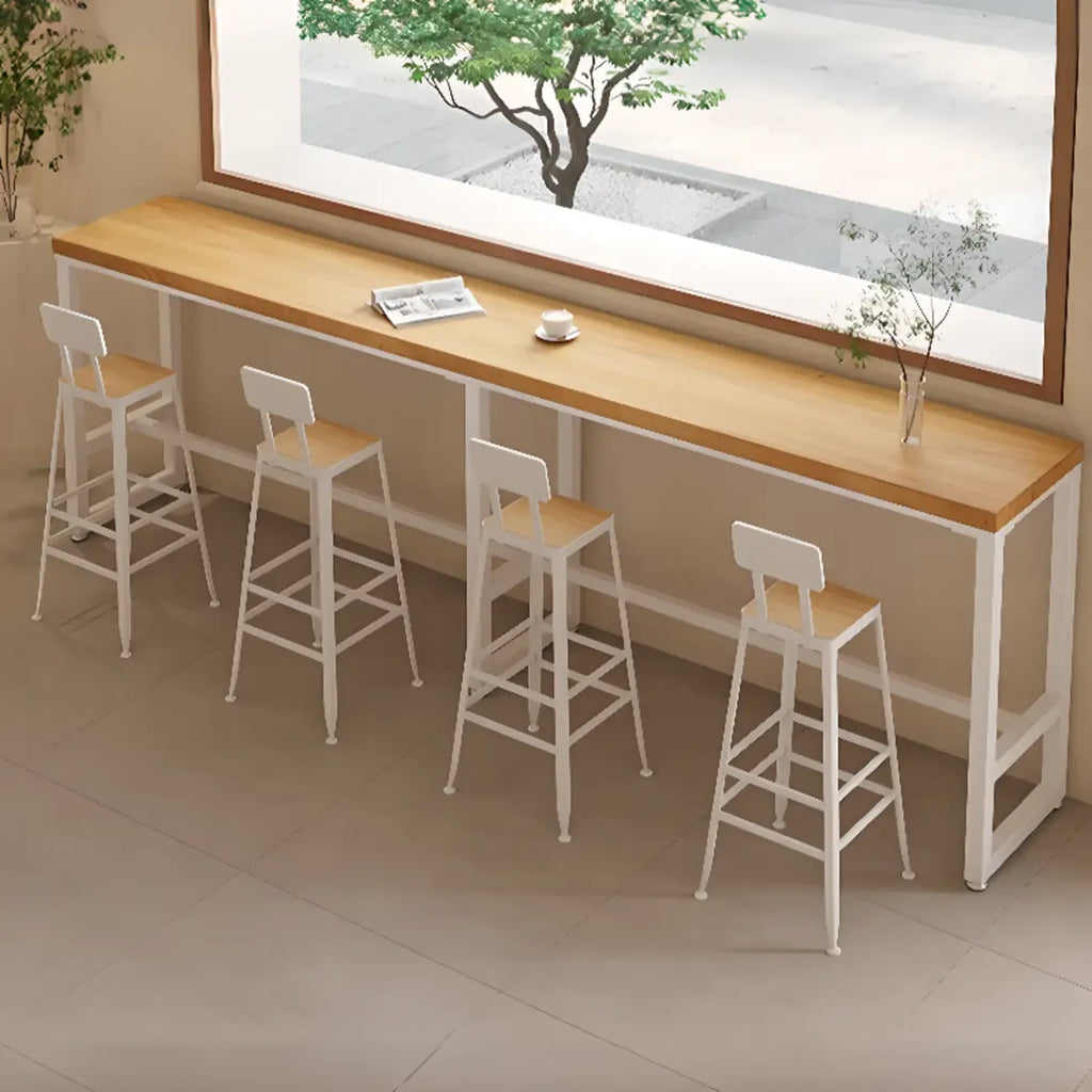 Nordic Log Wood Bar Height Table Trestle Base for Living Room