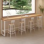 Nordic Log Wood Bar Height Table Trestle Base for Living Room