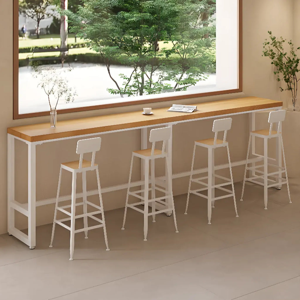 Nordic Log Wood Bar Height Table Trestle Base for Living Room