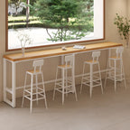 Nordic Log Wood Bar Height Table Trestle Base for Living Room
