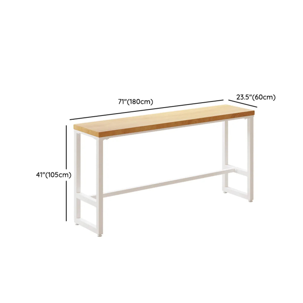 Nordic Log Wood Bar Height Table Trestle Base for Living Room