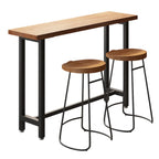 Footrest Natural Wooden Fixed Top Bar Tables