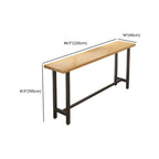 Footrest Natural Wooden Fixed Top Bar Tables