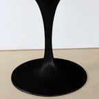 Casual Black Metal Wood Round Dining Table