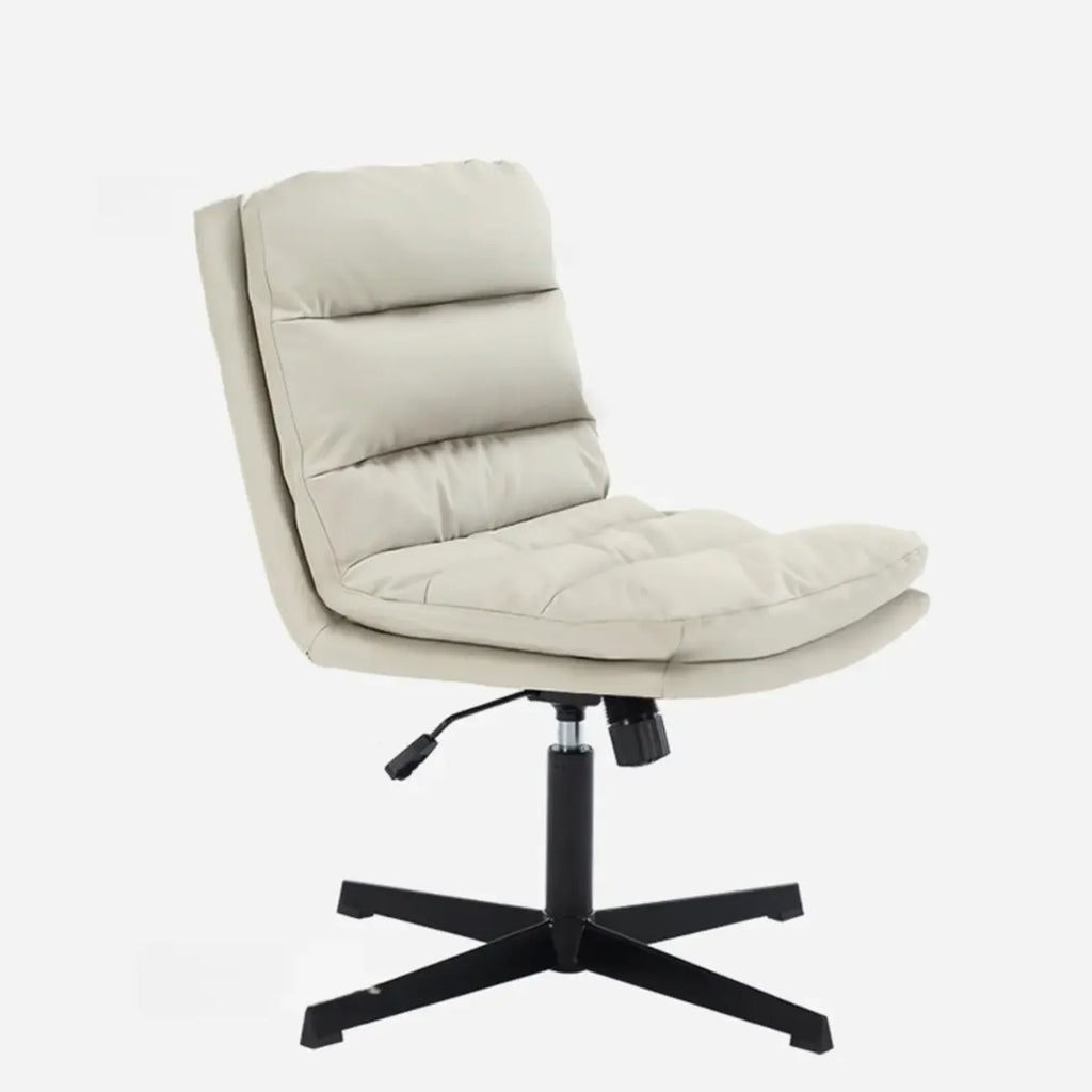 Casual Beige Leather Adjustable Office Chair