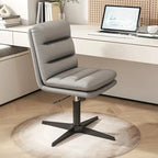 Casual Beige Leather Adjustable Office Chair