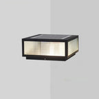 Black Solar Square Metal Outdoor Post Lights