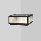 Black Solar Square Metal Outdoor Post Lights