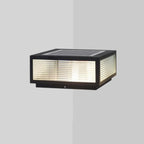 Black Solar Square Metal Outdoor Post Lights