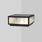 Black Solar Square Metal Outdoor Post Lights
