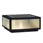 Black Solar Square Metal Outdoor Post Lights