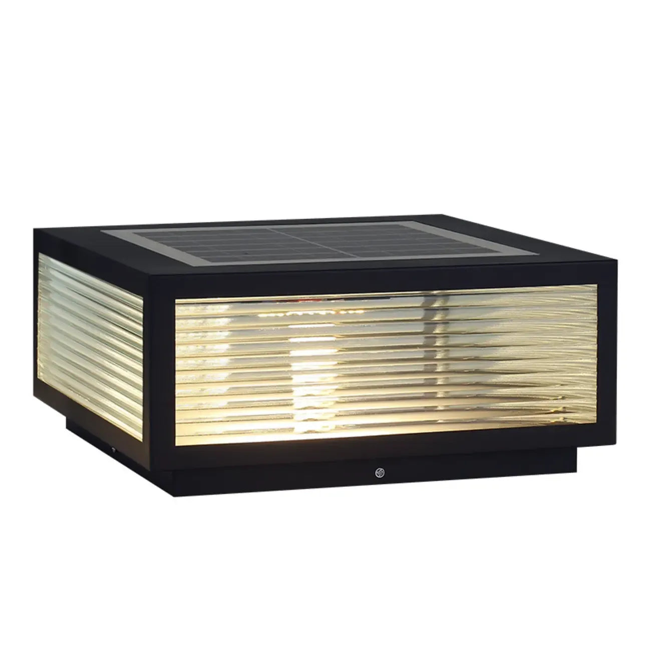 Black Solar Square Metal Outdoor Post Lights