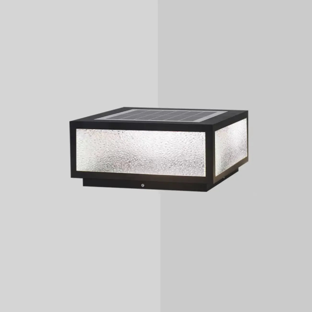 Black Solar Square Metal Outdoor Post Lights